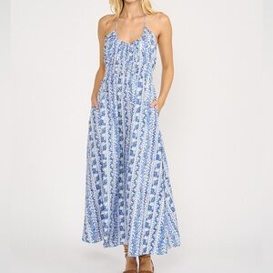 Marea by Liz Joy - NWT Mireille Maxi Dress in Atlantic Wisteria print